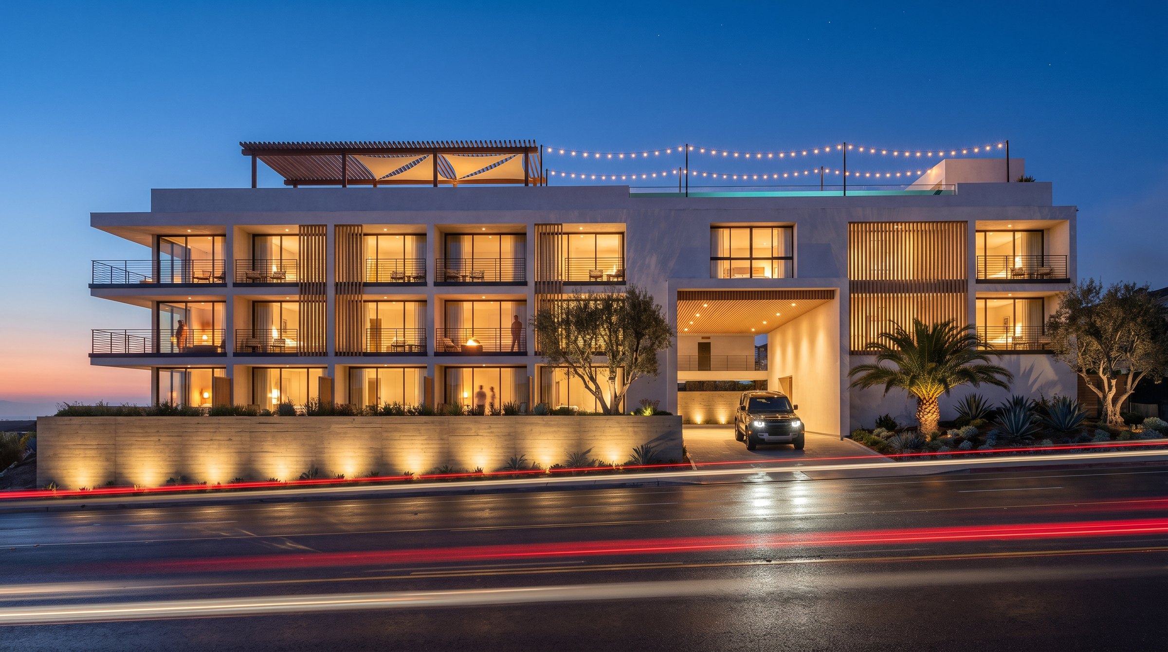 Blue hour on Pacific Coast Highway — conceptual rendering
